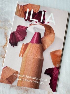 ILIA Lip Sketch Hydrating Crayon Sample Card Swatches Banquette Rhyme Earthen